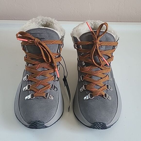 SOREL OUT N ABOUT III CONQUEST WATERPROOF BOOTS FAUX SHEARLING CUFF Gray Size 6 - Picture 3 of 16